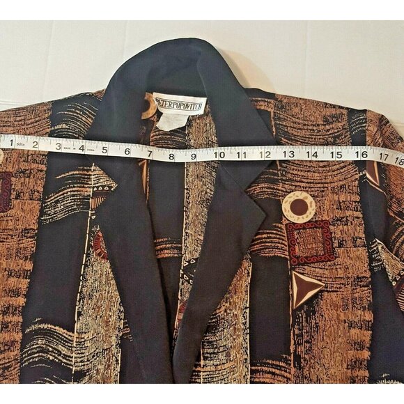 Peter Popovitch Vintage Women's M Black 2-Piece Top & Jacket Set Elegant - Picture 9 of 12